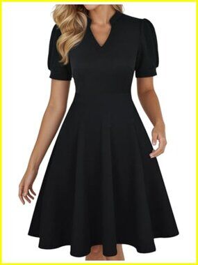 Women's Semi-Formal A-Line Fit and Flare Dress with Pockets